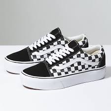 Black And Rainbow Vans Checkerboard Old Skool Platform Shop Classic Shoes At Vans Classic Shoes Shop Womens Shoes Platform Vans