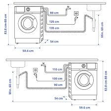 Washing machine and dryer dimensions. Tvattad Integrated Washing Machine Dryer White Ikea