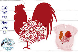 Download Floral Rooster Svg Floral Chicken Svg Farm Animal Svg 302646 Svgs Design Bundles