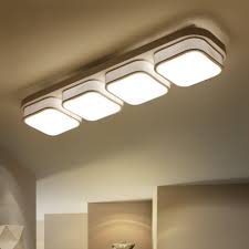 Acrylic Led Square Flush Mount Lighting White Metal 12w 36w 1 2 3 4 Light Ceiling Lamp For Bedroom Kitchen Office Warm White Beautifulhalo Com
