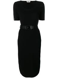 Fendi Belted Midi Dress In 2019 Fendi Belt Black Midi Dress Fendi