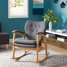 Modern living room chair and ottoman fabric upholstery furniture bedroom lounge reclining armchair with footstool accent chair. Brayden Studio Saulsberry Fabric Rocking Chair Reviews Wayfair