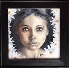 Left eye done! The eyes always seem to take the longest for me... But when  they look good, the remainder of the painting really comes together.