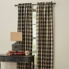 Black And Tan Buffalo Check Curtains Black Tan Wicklow Panel Curtains Buffalo Check Lined Farmhouse Window 72wx84l Country Style Curtains Parking Design Country Curtains