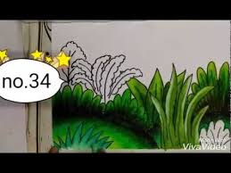 How To Draw And Colouring Grass Youtube Cara Menggambar Rumput Gambar