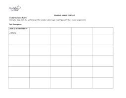 This grading rubric template allows teachers to define how they will determine student work and help students put forth their best efforts. 46 Editable Rubric Templates Word Format á… Templatelab