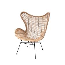Ohrensessel Aus Rattan In Schwarz Egg Sessel Rattansessel Sessel