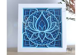 Lotus flower svg free, hd png download. M136 Lotus Flower Mandala Shadow Box Mandala Svg Dxf 608675 Paper Cutting Design Bundles