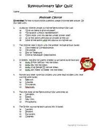 Revolutionary War Quiz This Is A 3 Page Quiz With An Answer Key On The Revolutionary War And Includes Topics Such As Revolutionary War Quiz Revolutionaries
