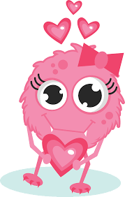 girl monster in love | Monstruos tiernos, Monstruos infantiles, Manualidades