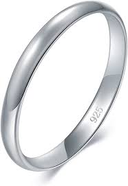 It resists scratching and denting and doesn't corrode or rust. Amazon Com Boruo 925 Sterling Silver Ring High Polish Plain Dome Tarnish Resistant Comfort Fit Wedding Band 2mm Ring 4 12 Clothing
