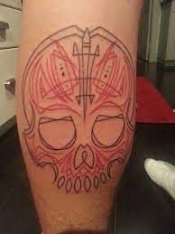 Seven colors in all red, blue, yellow, orange, green, purple, and black. Pinstripe Skull Tattoo Tattoos Tattoos For Guys Different Tattoos
