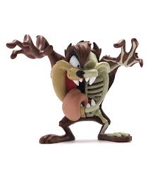 A photo of a tasmanian devil figurine from looney tunes isolated on a white background. Xxray Series Tasmanian Devil Looney Tunes Artoyz