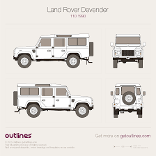Every certified pre‑owned land rover vehicle is subjected to a rigorous 165‑point inspection and is protected by a limited warranty for one year / unlimited miles. 1999 Land Rover Defender 110 Suv Drawings Download Vector Blueprints Outlines