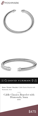David Yurman Cable Classics Bracelet With Diamonds Cable