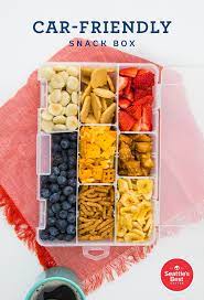 Turn A Plastic Organizer Box Into A Road Trip Snack Tray Filled With A Mix Of Tasty Treats It S A Simple Trick To Pack Road Trip Snacks Snacks Road Trip Food