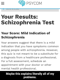 Instead, a healthcare provider has to evaluate the clinical. Ty Psycom Your Results Schizophrenia Test Your Score Mild Indication Of Schizophrenia Your Answers Suggest That