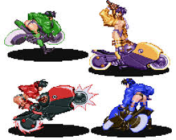 Girls easily can be heroines of some city sci fi story, not just faceless goons from beat'em up. Lucidartdvc On Twitter Biker Gals From Battle Circuit For No Reason Apparently They Had Names Bike Gal Y Betsy R Cathy B And Chris G Neat Https T Co 6iipit8yq2