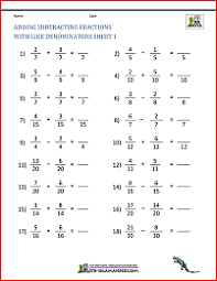 10 worksheets on multiplying fractions with common denominators. Subtracting Fractions With Like Denominators Worksheets