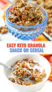 Easy Banana Bread Keto Granola Recipe High Protein Snack Or Cereal Recipe Low Carb Breakfast Recipes Keto Granola Low Carb Breakfast