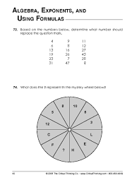 The development of mathematical knowledge is a gradual process. Critical Thinking Worksheet Grades 6 8 Mathematical Concepts Education World