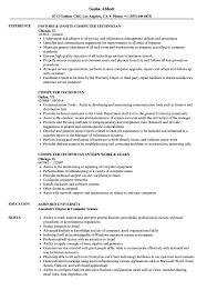 If you are applying into a role for the first time, do a research into the commonest technologies in use in that area, and make an effort at learning some or all of them on your own. Computer Technician Resume Samples Velvet Jobs