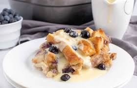 Pour into the prepared casserole. Blueberry Bread Pudding With Creme Anglaise Chef Dennis