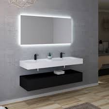 Plan double vasque en résine a. Meuble De Salle De Bain 140 Cm Double Vasque Meuble 2 Vasques 140 Cm Avellino Salledebain Online