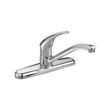 Single lever kitchen faucet with pull out sprayer is leaking. American Standard Colony Soft Single Handle Standard Kitchen Faucet In Polished Chrome 4175500f15 002 The Home Depot