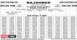 Goa Rajshree Lottery Result Today At 06 30 Pm As On 30 10