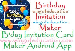 A few of the famous characters used as design. Birthday Invitation Maker Invitation Card Maker Android App Wing Of Education