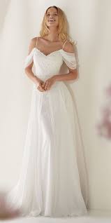 Sheath wedding dresses are a favorite for brides who are in favor of simplicity. Awesome White Chiffon Lace Appliques Wedding Dressoff Shoulder Spaghetti Straps Sheath Bridal Dr Lace Applique Wedding Dress Wedding Dresses Sheath Bridal Gown