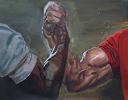 Rukojet Dest Strana Two Buff Guys Shaking Hands Meme Laskavost Odevzdat Malovat