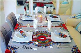 nappe de table en wax waxindeco african home decor african inspired decor african interior design