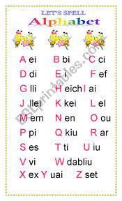 Registration on or use of this site constitutes acceptance of our terms of service. Alphabet Spelling Bee Esl Worksheet By Eileen Rivera