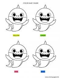 Their little ones are called free printable baby shark coloring pages for kids and adults. Baby Shark Color The Right Color Coloring Pages Printable