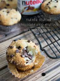 Nutella Stuffed Chocolate Chip Muffins I Wash You Dry