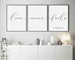 Love Never Fails Print Love Never Fails Sign 1 Corinthians Etsy Master Bedroom Wall Decor Laundry Room Wall Art Wall Printables