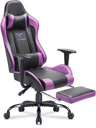 Neweggbusiness vitesse gaming office chair ergonomic desk chair high back racing style computer chair swivel executive leather chair with lumbar support and headrest white. Amazon Com Vitesse Gaming Chair With Footrest Racing Style Computer Office Chair Adjustable Swivel Ergonomic Pc Desk Bucket Seat Chair With Lumbar Support And Headrest Purple Kitchen Dining