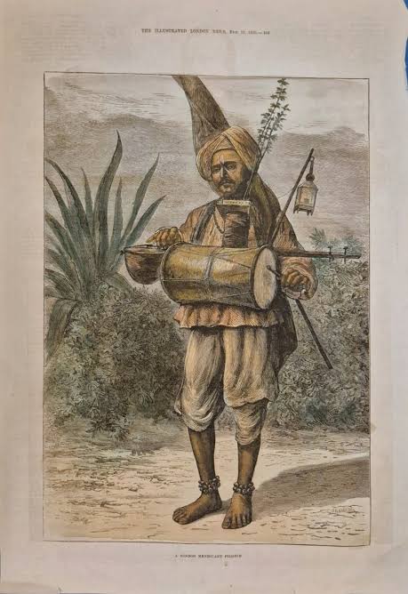 RARE ORIG WOODCUT, HCLD, 1870S, A HINDOO MENDICANT PILGRIM INDIA | eBay