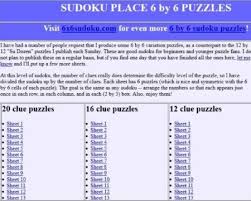 Sudoku is one of the most popular puzzle games of all time. 8 Websites For 6x6 Sudoku Printable Puzzles
