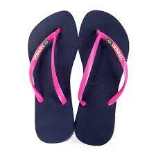 Chinelo havaianas feminino brasil 4000032 chinelo feminino, confeccionado em borracha, listras na entressola, tiras de dedo com bandeira do brasil decorativa, marca em tom constrastante e alto relevo. Chinelo Havaianas Slim Brasil Feminino Marinho Netshoes