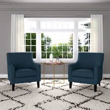 Yuri Fabric Accent Chair 2 Pack Blue Accent Chairs Blue Chairs Living Room Living Room Furniture Arrangement