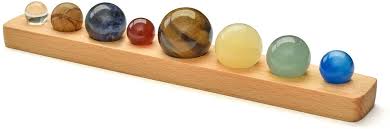 Jsdde Natural Gemstone 8 Planets With Wood Base Handmade Desk Planets Crystal Home Decorations Amazon Co Uk Kitchen Home