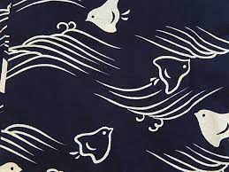 波千鳥の浴衣 イラスト ファイバーアート 和 デザイン