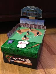 Ideas for creative valentine boxes, using recycled materials, including the panera bagel box to be used for school. Nick S Baseball Field Valentine Box Boys Valentines Boxes Valentine Day Boxes Kids Valentine Boxes