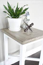 Side Table Makeover With Concrete Top Side Table Makeover Table Makeover Concrete Dining Table