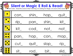 Silent Or Magic E Roll It Read It Game Cards In 2020 Magic E Words Phonics Activities Magic E