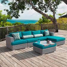 Sirio Niko 6 Piece Deep Seating Sectional Peacock Patio Design Outdoor Decor Patio Flooring