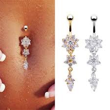 new dangle snowflake chain piericing ring rhinestone body piercing dangle crystal nave belly piercing jewelry belly button piercing jewelry belly piercing ring